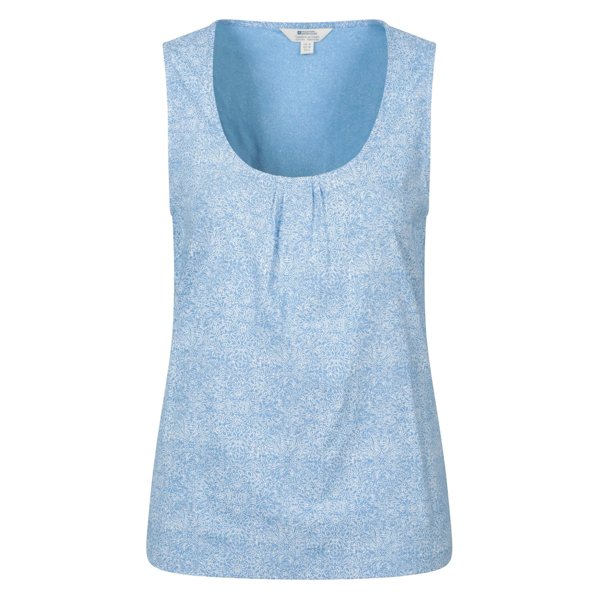 Pale Blue - Front - Mountain Warehouse Womens-Ladies Orchid Floral Tank Top