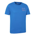 Cobalt - Side - Mountain Warehouse Mens Adventure Begins Line Art Cotton T-Shirt