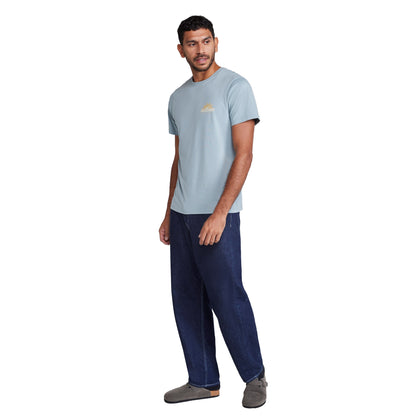 Light Blue - Side - Animal Mens Jacob Logo Relaxed Fit T-Shirt