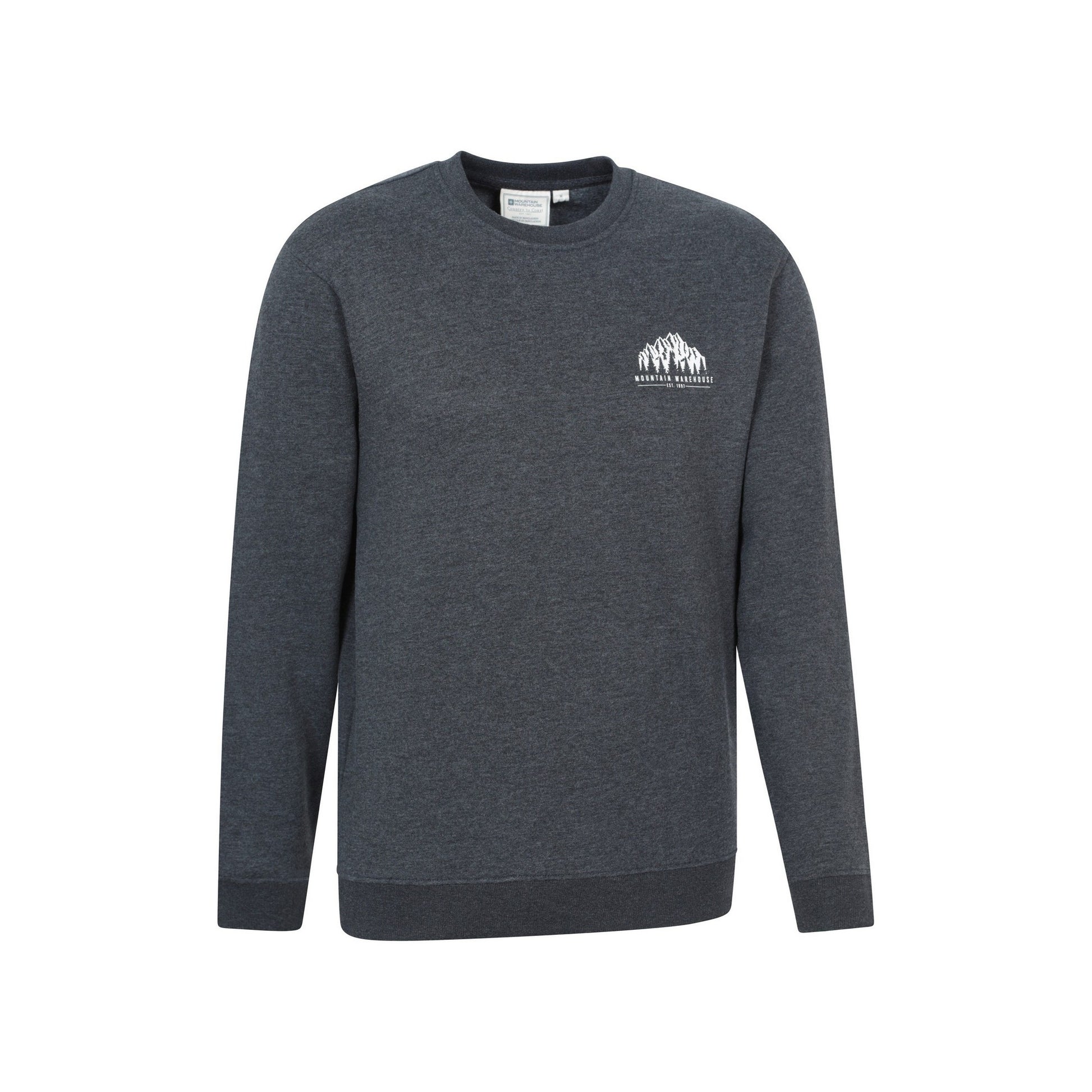 Charcoal - Side - Mountain Warehouse Mens Adventure Graphic Sweatshirt