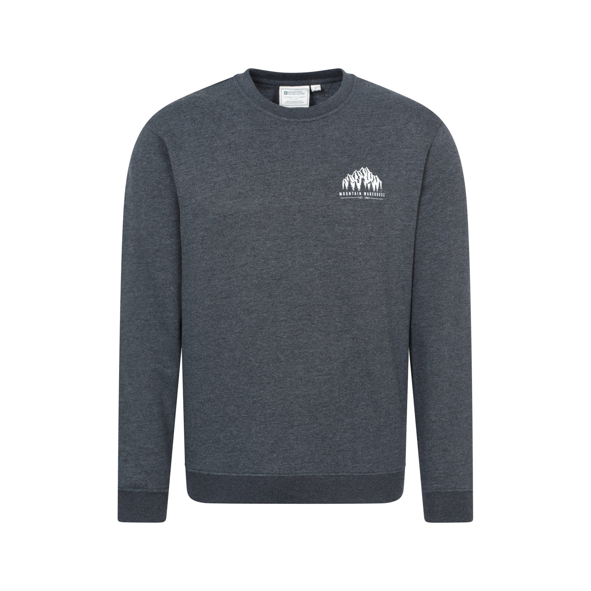Charcoal - Front - Mountain Warehouse Mens Adventure Graphic Sweatshirt