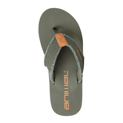 Khaki Green - Back - Animal Mens Tidal Flip Flops