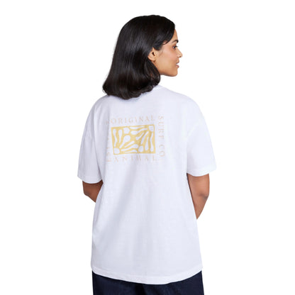 White - Back - Animal Womens-Ladies Leena Text Boxy T-Shirt