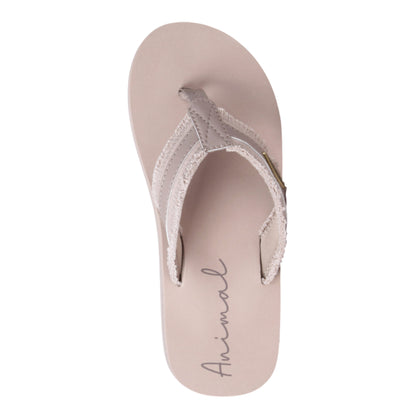 Taupe - Back - Animal Womens-Ladies Tidal Flip Flops