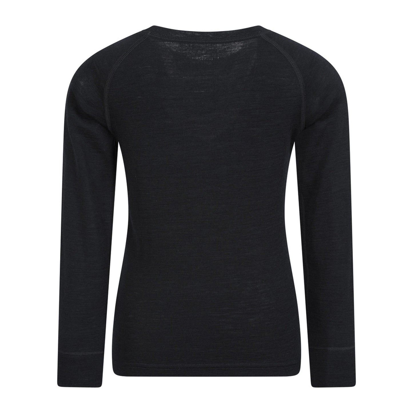 Black - Back - Mountain Warehouse Childrens-Kids Merino II Round Neck Base Layer Top