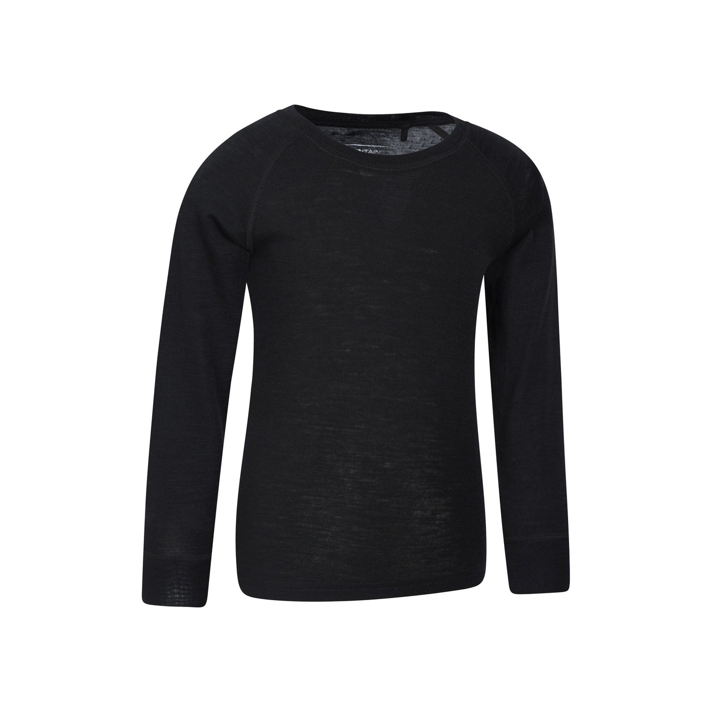 Black - Side - Mountain Warehouse Childrens-Kids Merino II Round Neck Base Layer Top