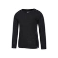 Black - Side - Mountain Warehouse Childrens-Kids Merino II Round Neck Base Layer Top