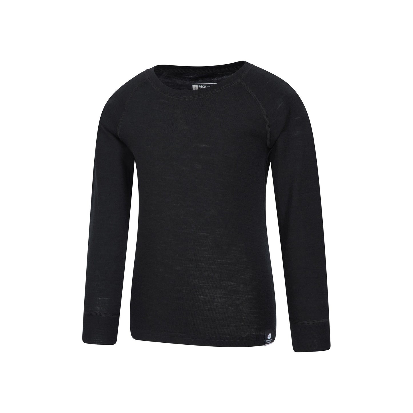 Black - Lifestyle - Mountain Warehouse Childrens-Kids Merino II Round Neck Base Layer Top