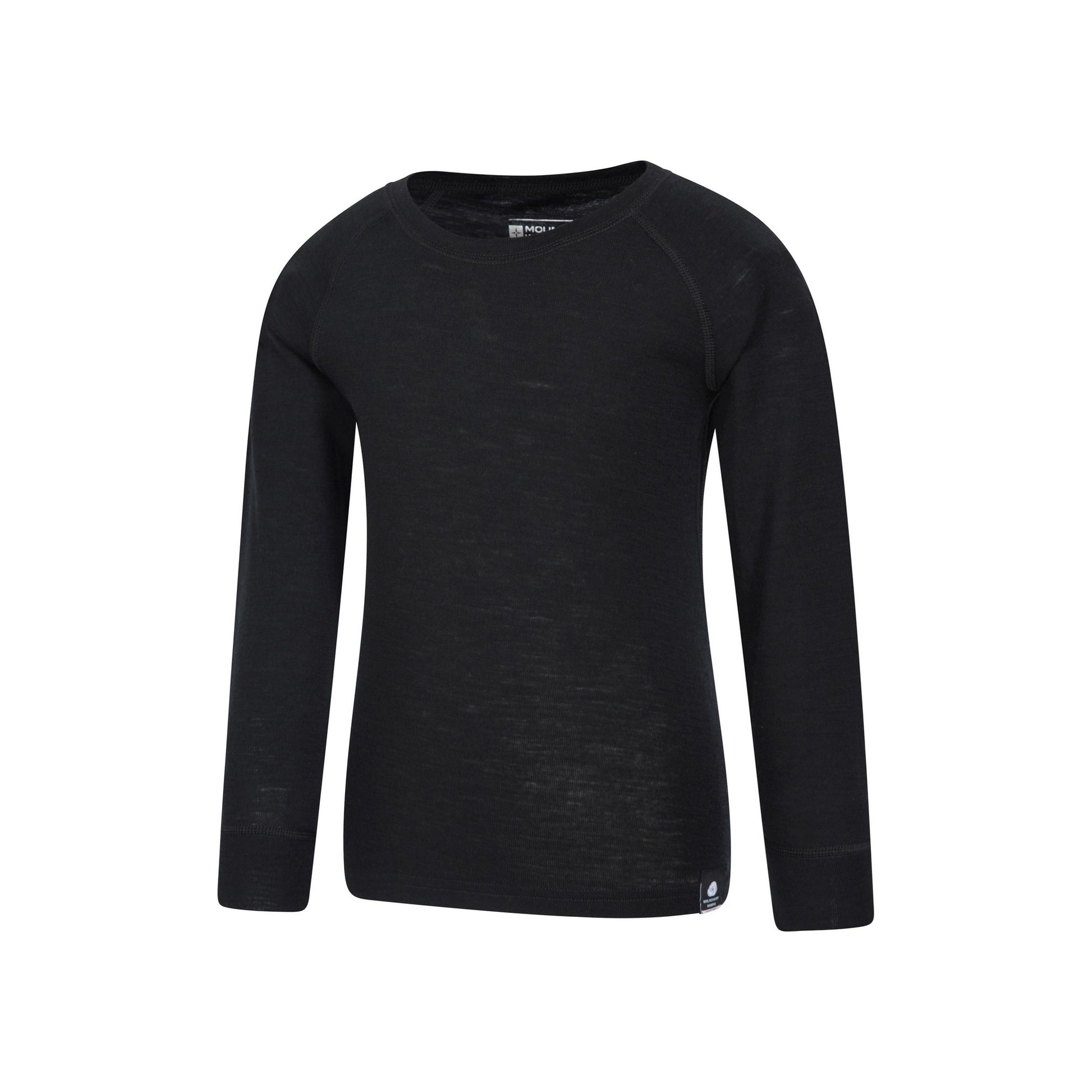 Black - Lifestyle - Mountain Warehouse Childrens-Kids Merino II Round Neck Base Layer Top