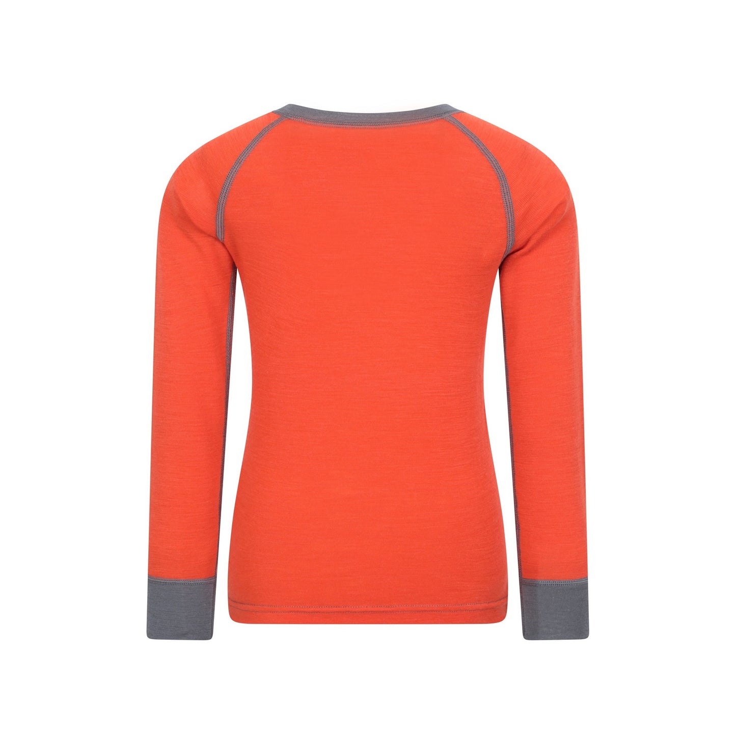 Orange - Back - Mountain Warehouse Childrens-Kids Merino II Round Neck Base Layer Top