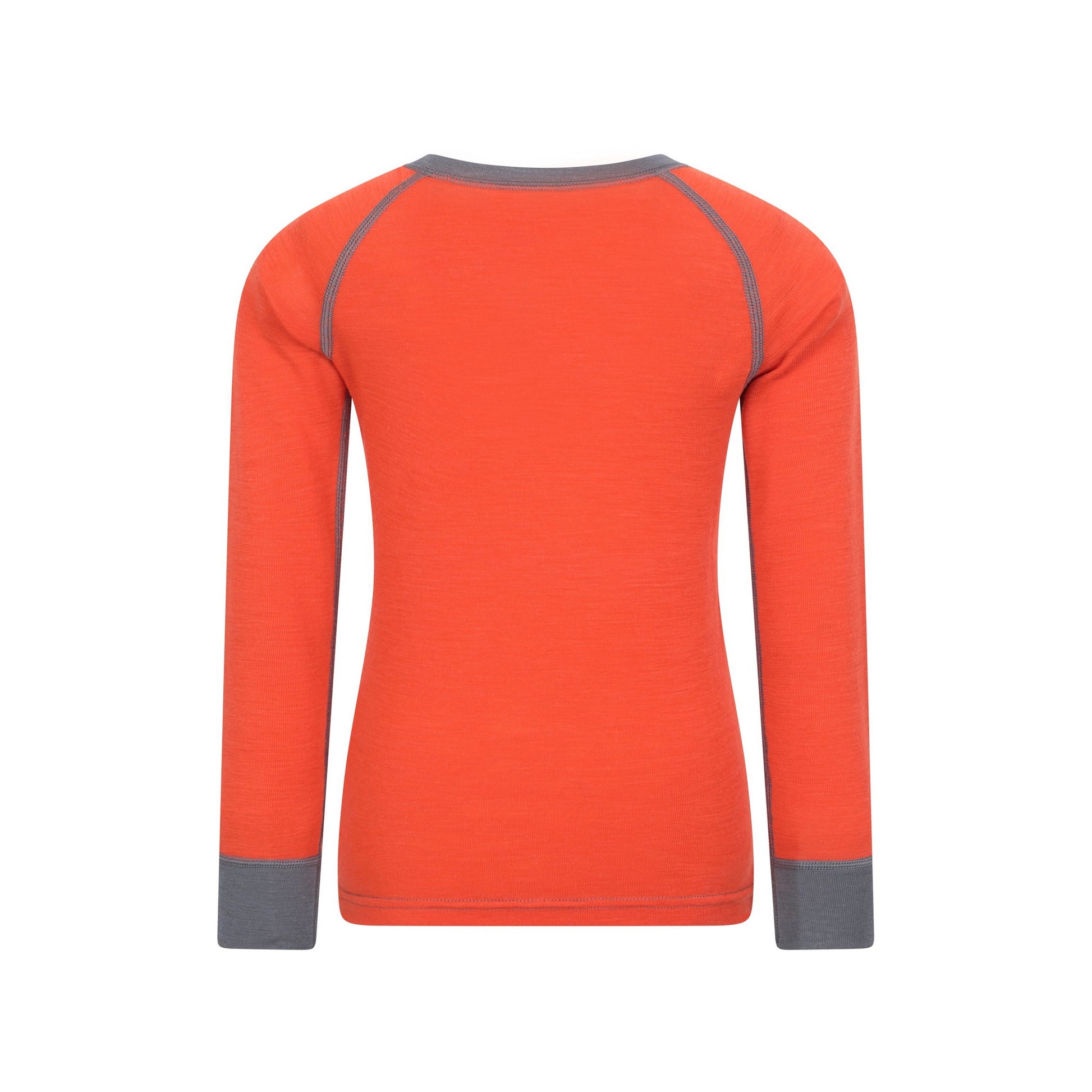 Orange - Back - Mountain Warehouse Childrens-Kids Merino II Round Neck Base Layer Top