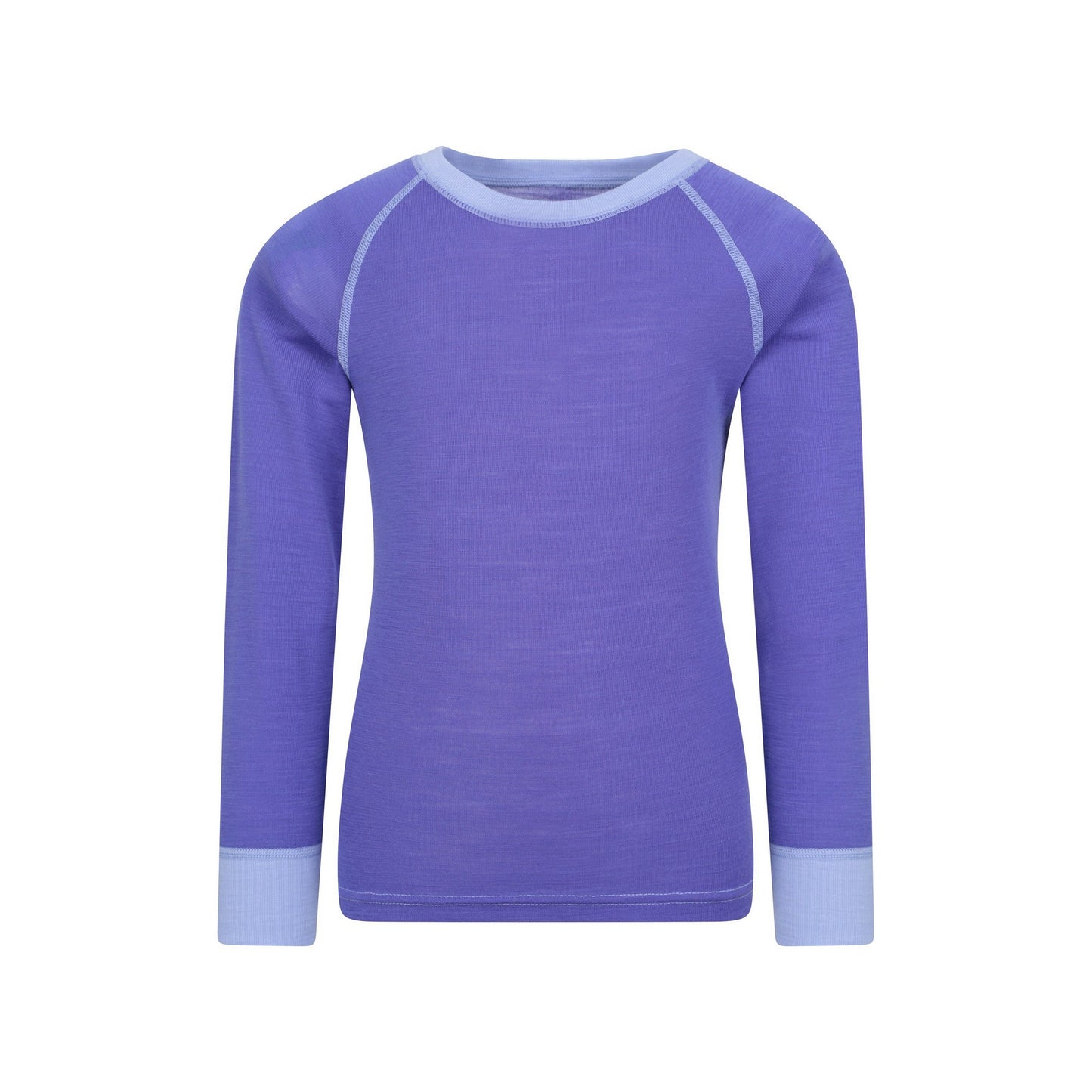 Purple - Front - Mountain Warehouse Childrens-Kids Merino II Round Neck Base Layer Top