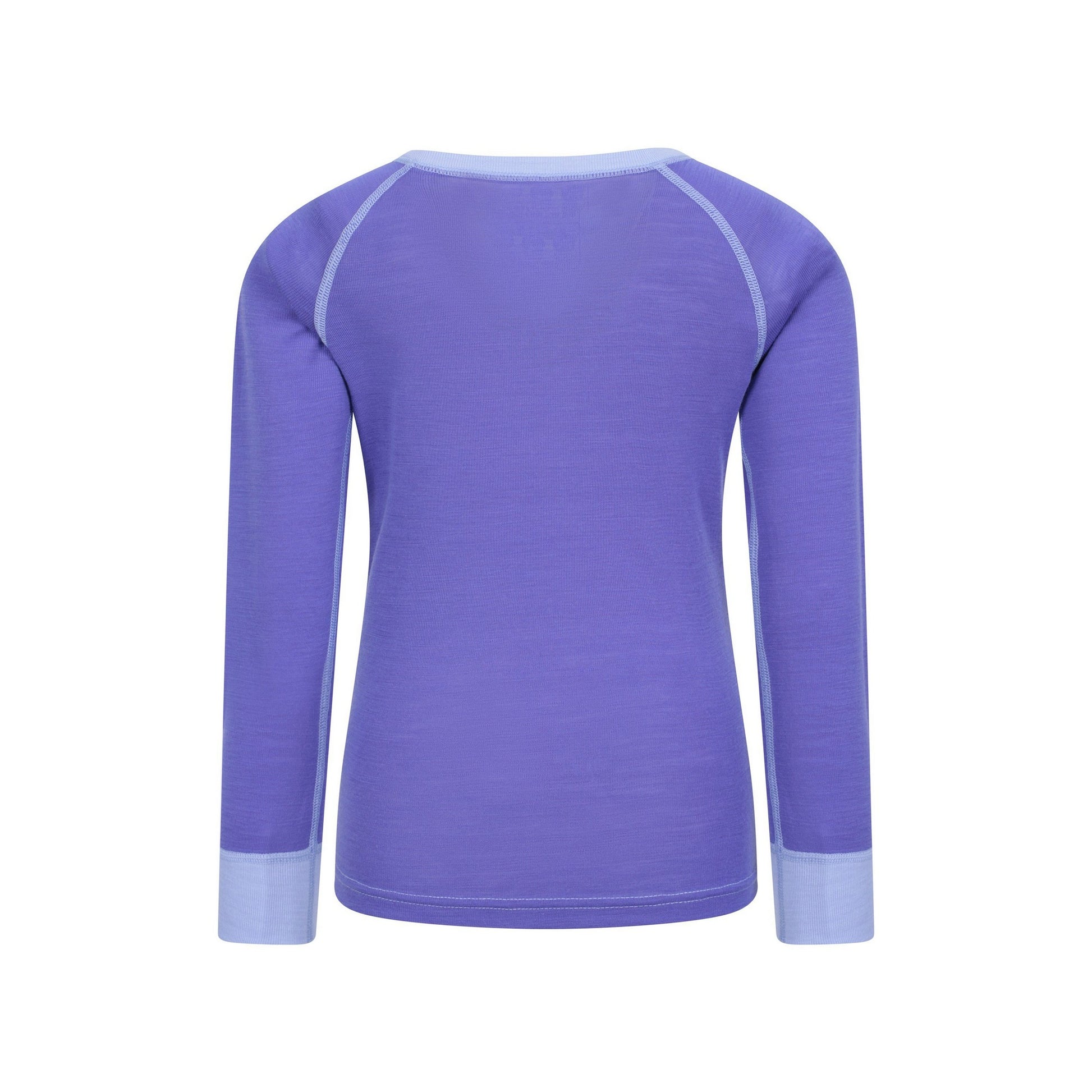 Purple - Back - Mountain Warehouse Childrens-Kids Merino II Round Neck Base Layer Top