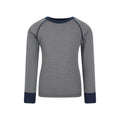 Grey - Front - Mountain Warehouse Childrens-Kids Merino II Round Neck Base Layer Top