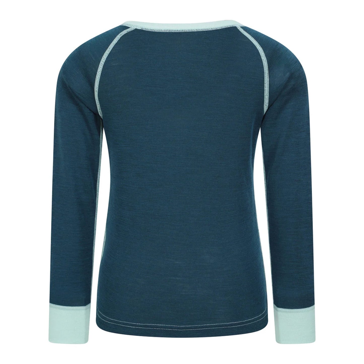 Teal - Back - Mountain Warehouse Childrens-Kids Merino II Round Neck Base Layer Top