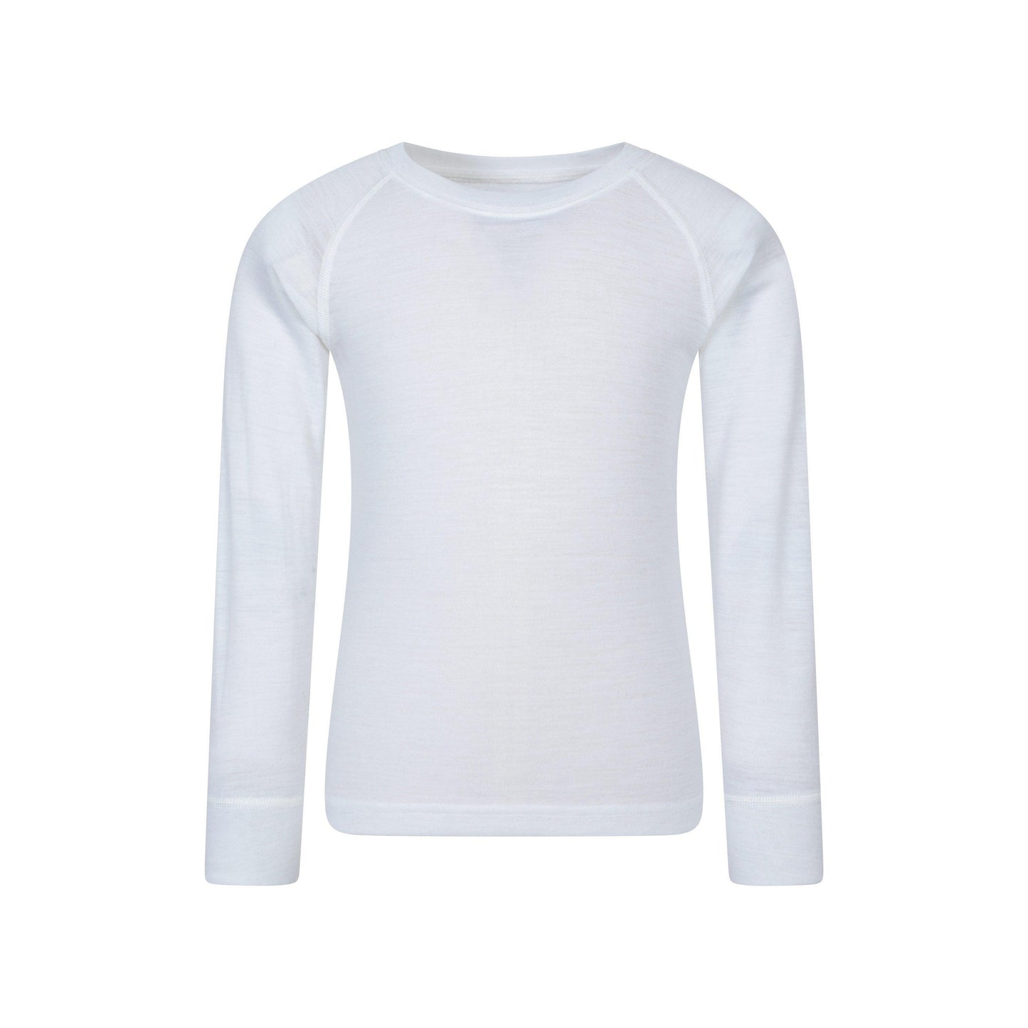 White - Front - Mountain Warehouse Childrens-Kids Merino II Round Neck Base Layer Top