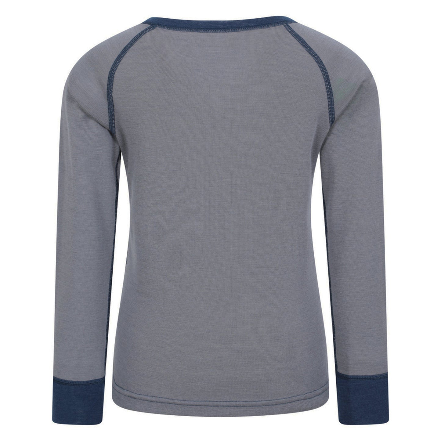 Grey - Back - Mountain Warehouse Childrens-Kids Merino II Round Neck Base Layer Top