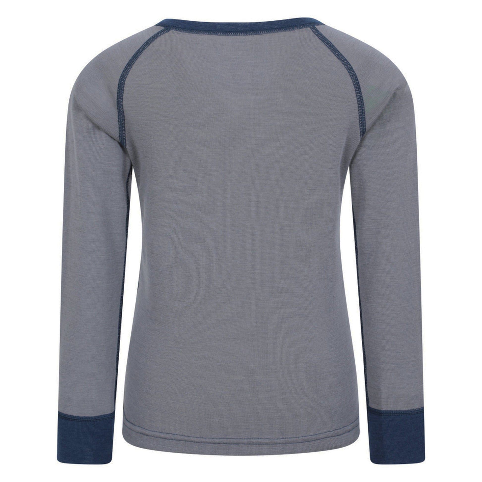 Grey - Back - Mountain Warehouse Childrens-Kids Merino II Round Neck Base Layer Top