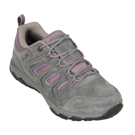 Grey-Pink - Front - Mountain Warehouse Womens-Ladies Aspect Leather IsoGrip Shoes