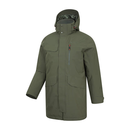 Green - Lifestyle - Mountain Warehouse Mens Reid Waterproof Padded Jacket