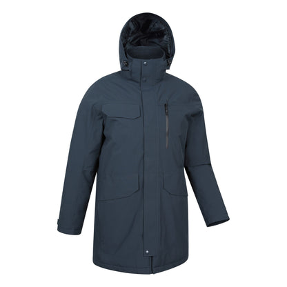 Navy - Side - Mountain Warehouse Mens Reid Waterproof Padded Jacket