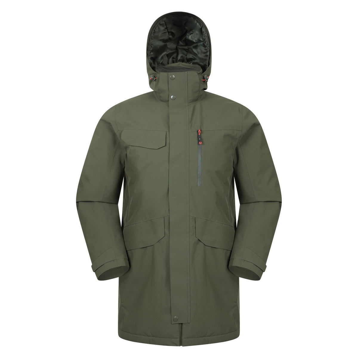 Green - Front - Mountain Warehouse Mens Reid Waterproof Padded Jacket
