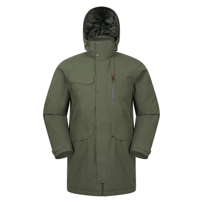 Green - Front - Mountain Warehouse Mens Reid Waterproof Padded Jacket