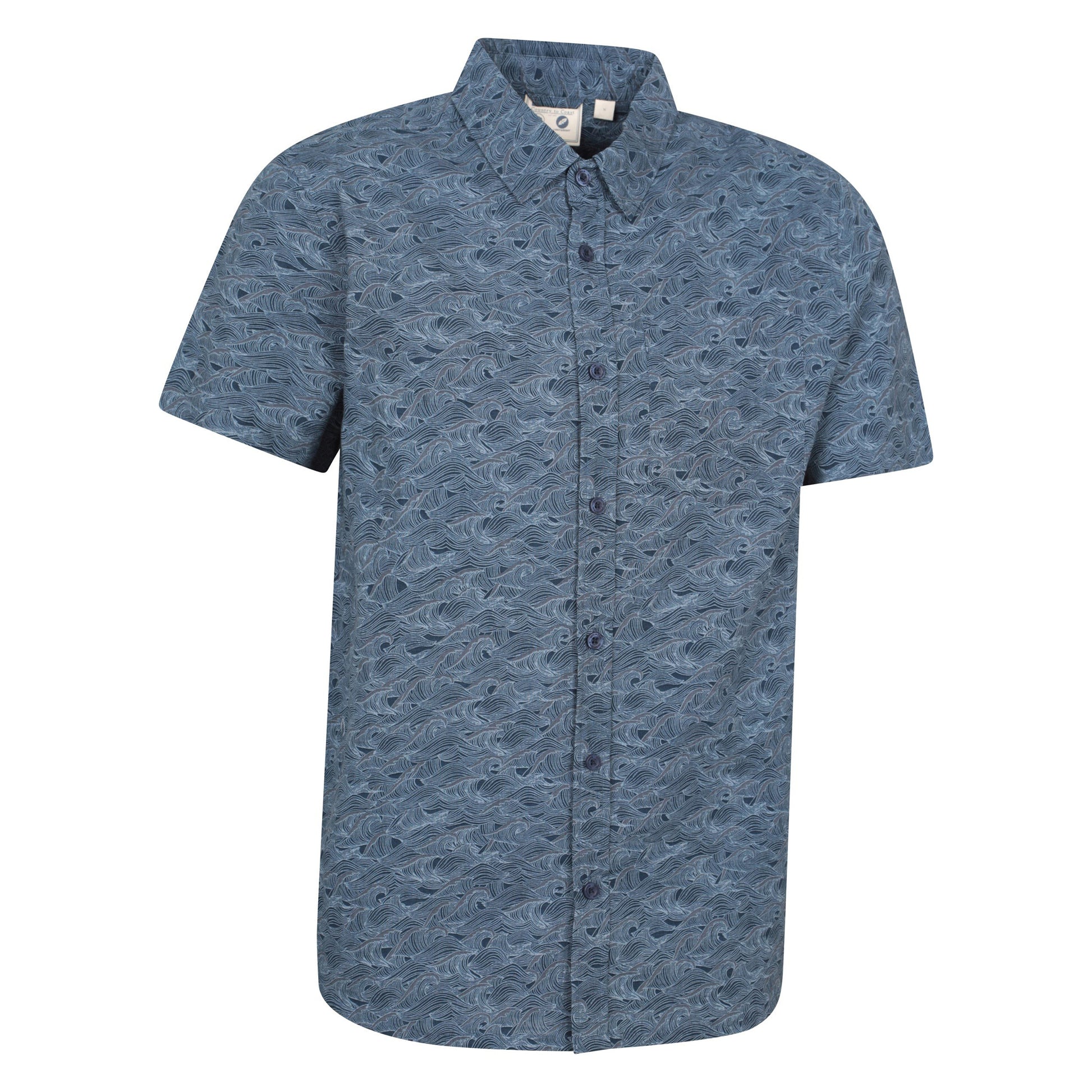 Navy - Side - Mountain Warehouse Mens Preston Illustration Shirt