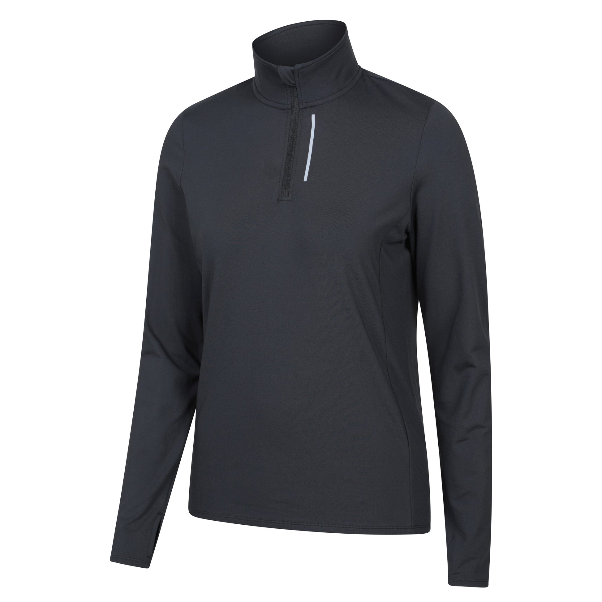 Black - Side - Mountain Warehouse Womens-Ladies React Quarter Zip Midlayer