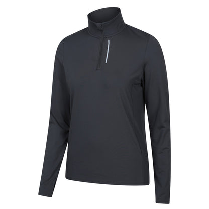 Black - Side - Mountain Warehouse Womens-Ladies React Quarter Zip Midlayer