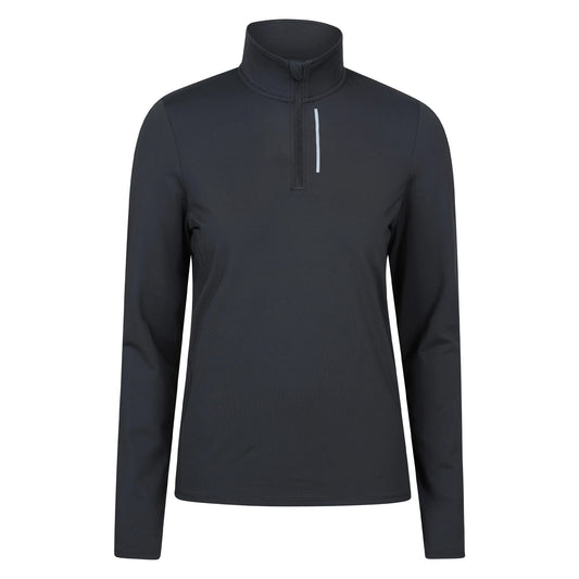 Black - Front - Mountain Warehouse Womens-Ladies React Quarter Zip Midlayer