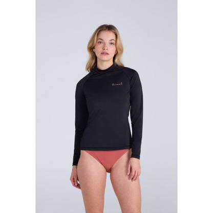 Jet Black - Front - Animal Womens-Ladies Lillie Long-Sleeved Rash Top