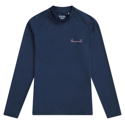 Dark Blue - Front - Animal Womens-Ladies Lillie Long-Sleeved Rash Top
