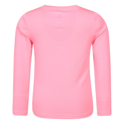 Bright Pink - Back - Mountain Warehouse Childrens-Kids Aqua Long-Sleeved Swimming T-Shirt