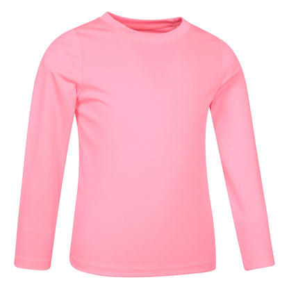 Bright Pink - Side - Mountain Warehouse Childrens-Kids Aqua Long-Sleeved Swimming T-Shirt