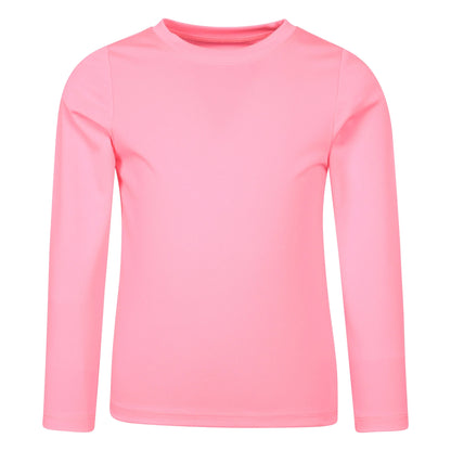 Bright Pink - Front - Mountain Warehouse Childrens-Kids Aqua Long-Sleeved Swimming T-Shirt