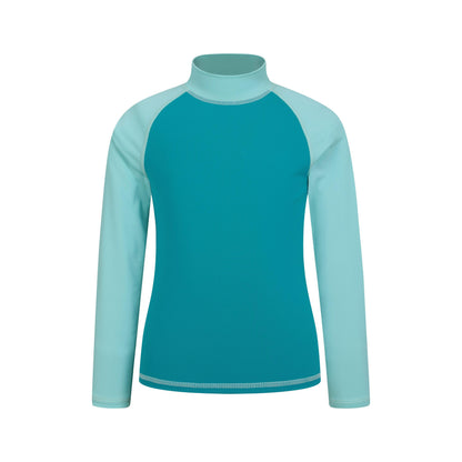 Light Blue - Front - Mountain Warehouse Childrens-Kids Long-Sleeved Rash Top