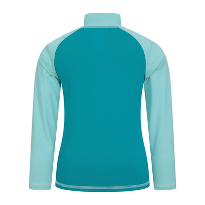Light Blue - Back - Mountain Warehouse Childrens-Kids Long-Sleeved Rash Top