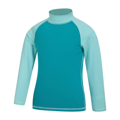 Light Blue - Side - Mountain Warehouse Childrens-Kids Long-Sleeved Rash Top