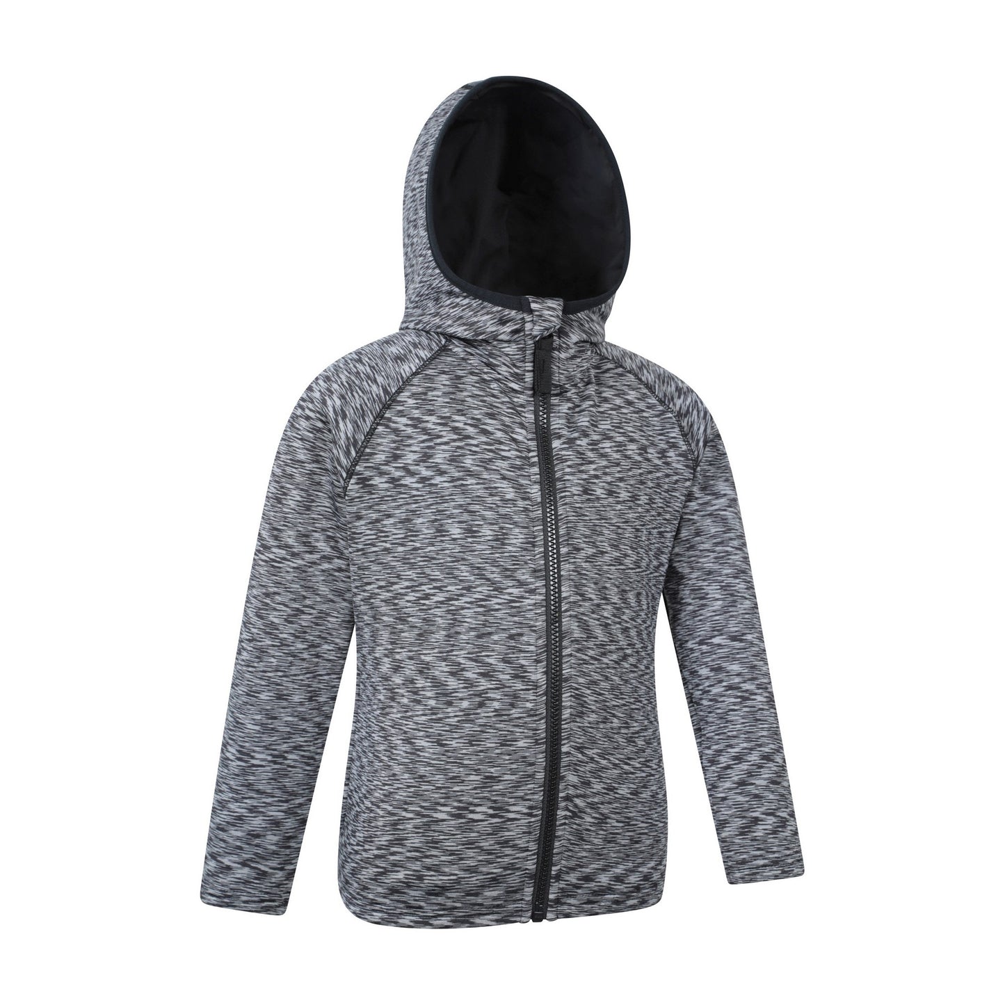 Black - Side - Mountain Warehouse Childrens-Kids Marathon Stripe Full Zip Hoodie