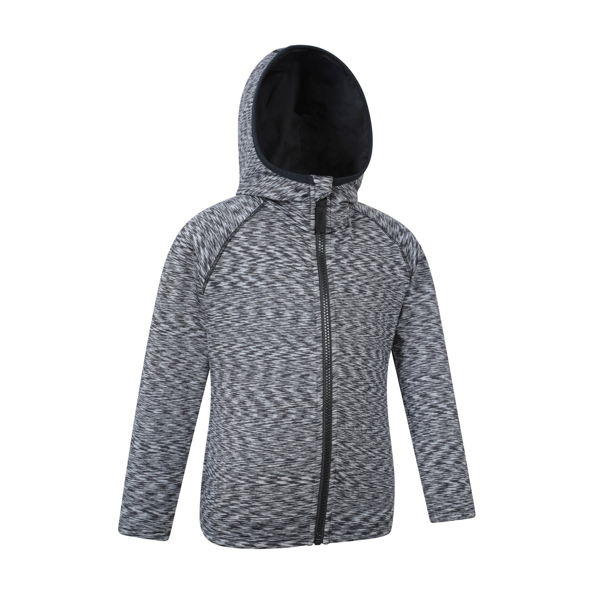 Black - Side - Mountain Warehouse Childrens-Kids Marathon Stripe Full Zip Hoodie
