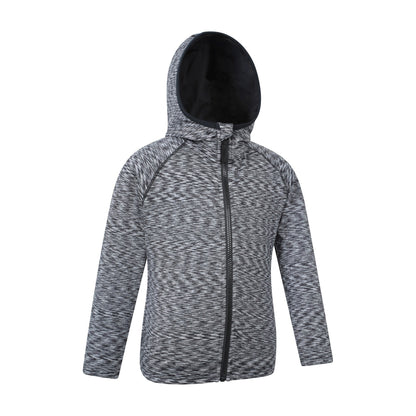 Black - Side - Mountain Warehouse Childrens-Kids Marathon Stripe Full Zip Hoodie