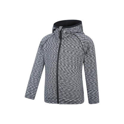 Black - Lifestyle - Mountain Warehouse Childrens-Kids Marathon Stripe Full Zip Hoodie