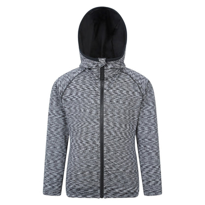 Black - Front - Mountain Warehouse Childrens-Kids Marathon Stripe Full Zip Hoodie