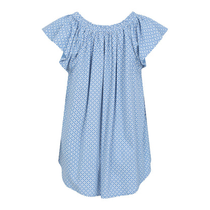 Blue - Back - Mountain Warehouse Womens-Ladies Printed Flutter Blouse
