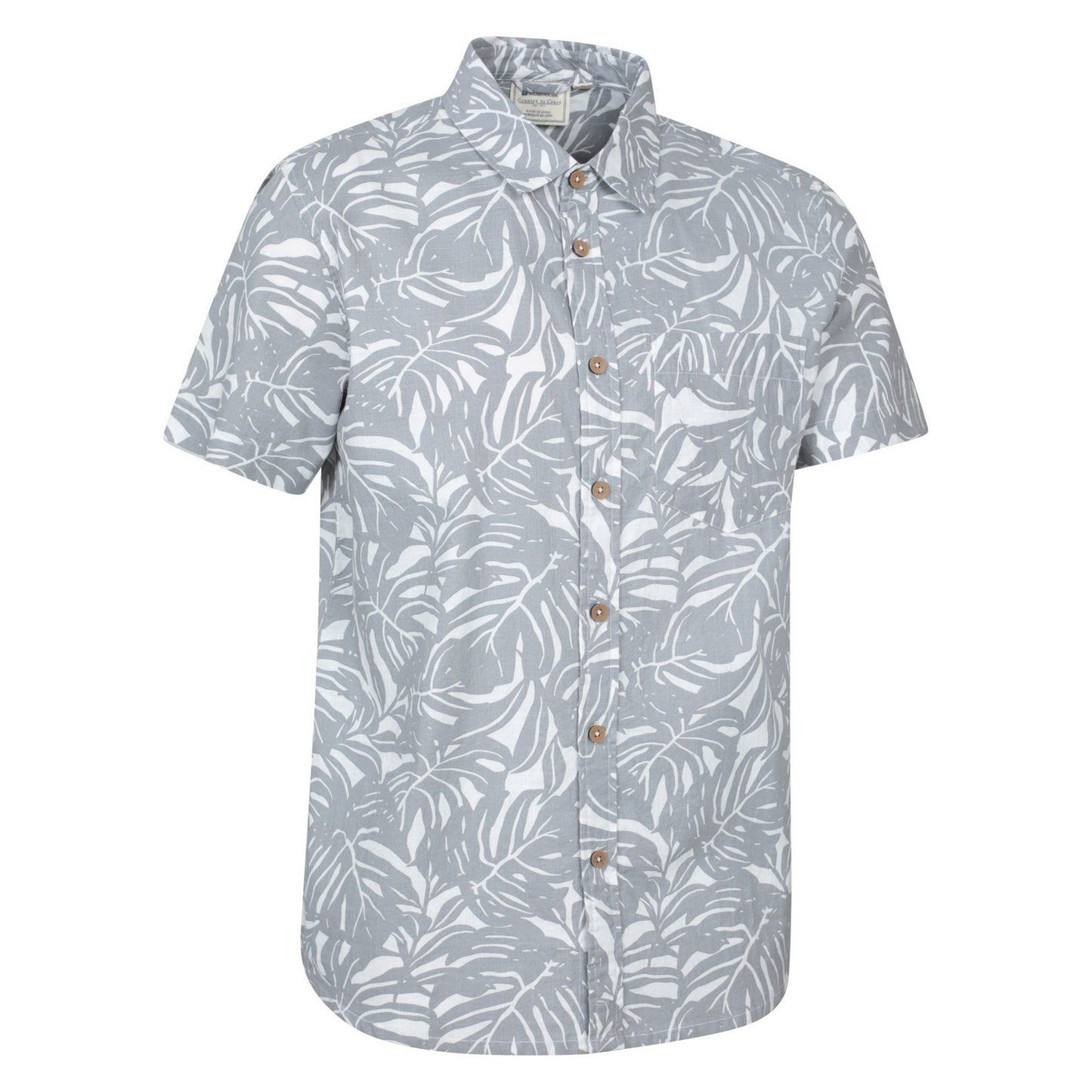 Grey - Side - Mountain Warehouse Mens Tropical Short-Sleeved Shirt