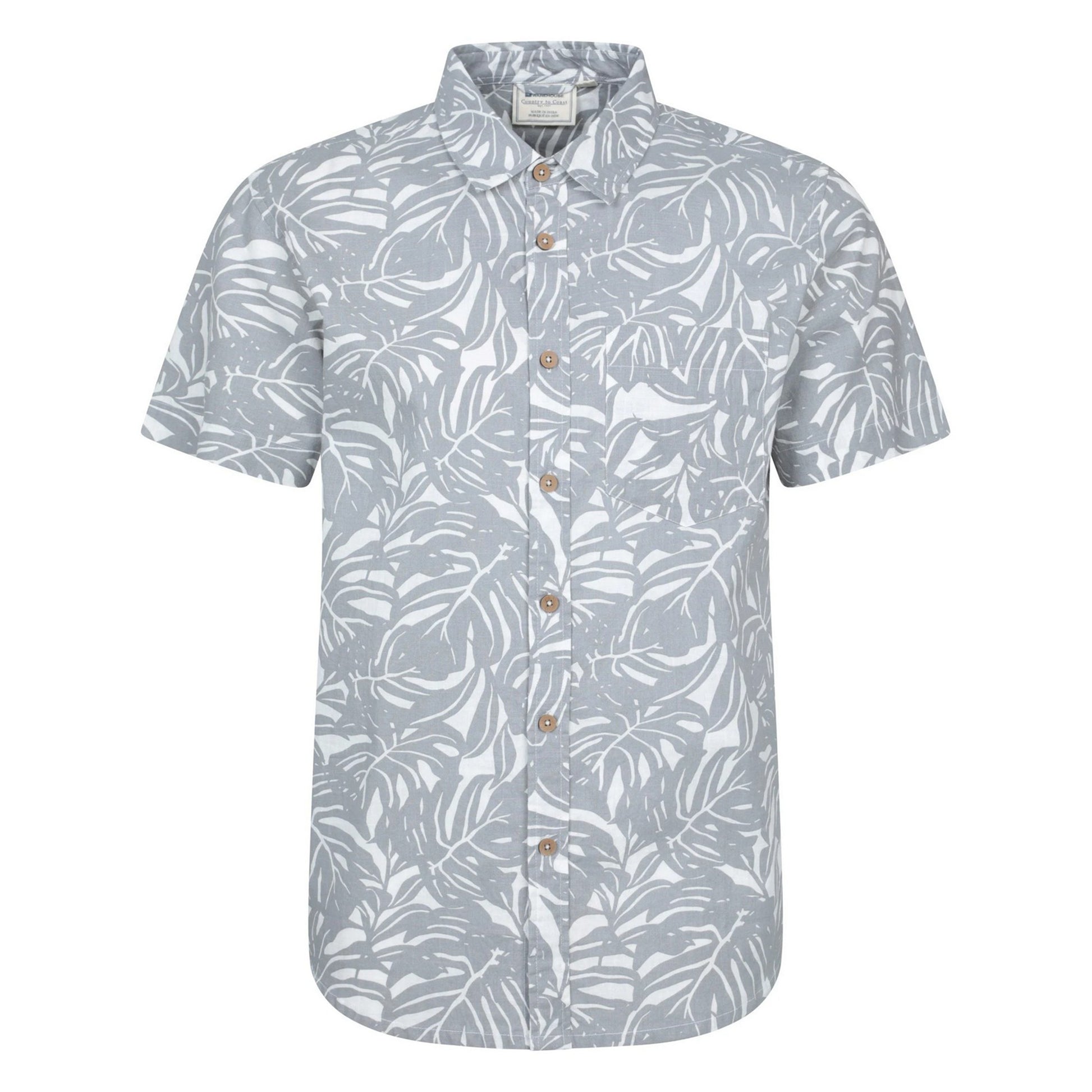 Grey - Front - Mountain Warehouse Mens Tropical Short-Sleeved Shirt
