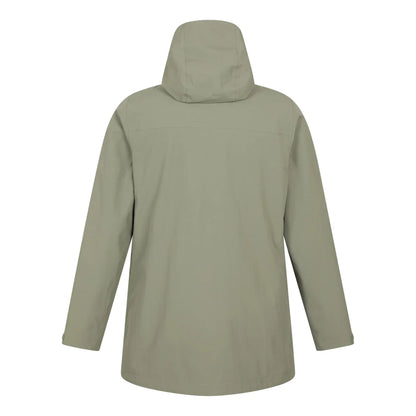 Pale Green - Back - Mountain Warehouse Mens Hastings Long Waterproof Jacket