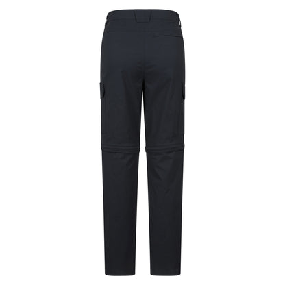 Black - Back - Mountain Warehouse Mens Delta Stretch Zip-Off Regular Cargo Trousers