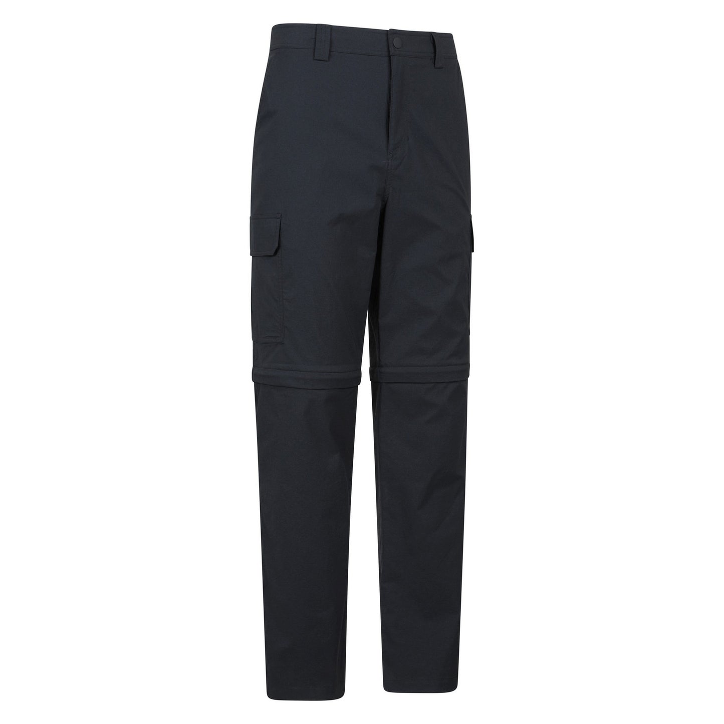 Black - Side - Mountain Warehouse Mens Delta Stretch Zip-Off Regular Cargo Trousers